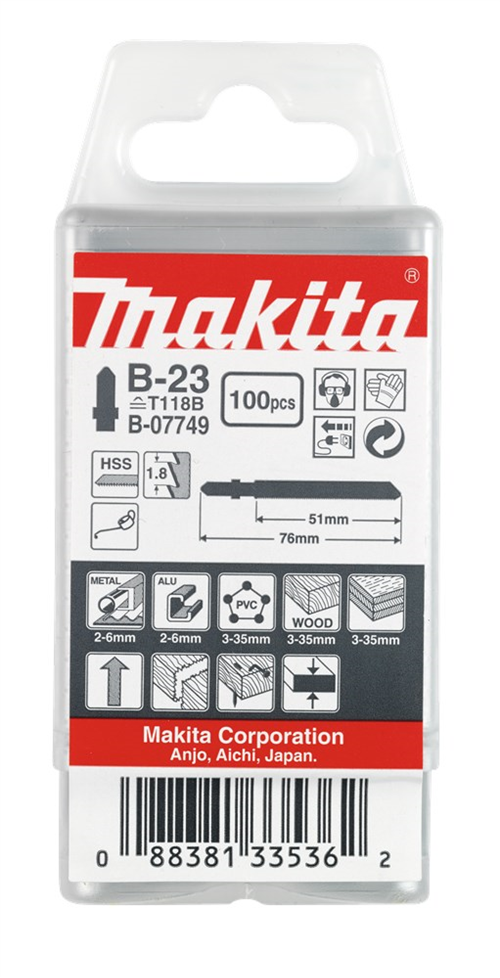 Decoupeerzaagblad Makita Multimaterial - B-23 T118B 76MM SET à 100 STUKS