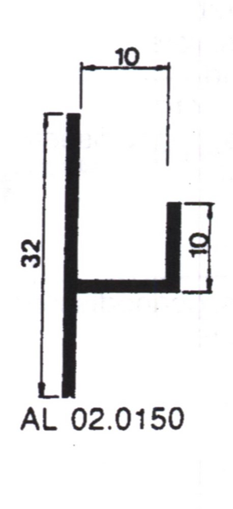 Stoeltjesprofiel Aluminium Brute - 32X10X10X1.5MM 3M