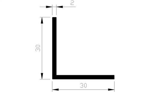 Hoekprofiel Aluminium Brute - 30X30X2.0MM 3M