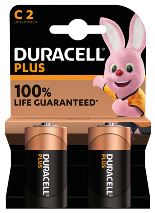 Batterijen Engelse Staaf Duracell Plusp. - C LR14 1.5V  SET à 2 STUKS