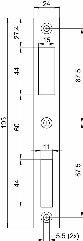 Sluitplaat Rvs Nemef - P9600/17 D&N DIN LS/RS