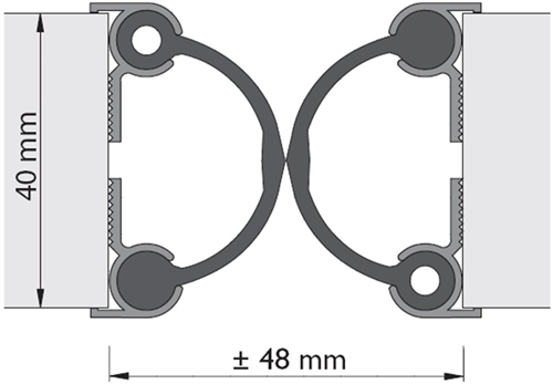 Pendeldeurnaaldprofiel Alprokon 4030 - 2500MM ZONDER RUBBER