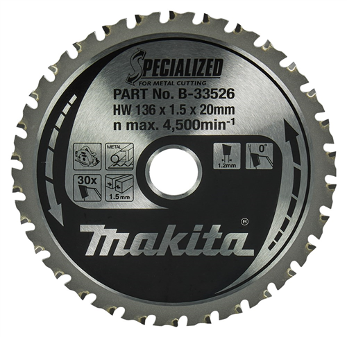 Cirkelzaagblad Hm Makita - 136X1.5X20MM 30T MTCG