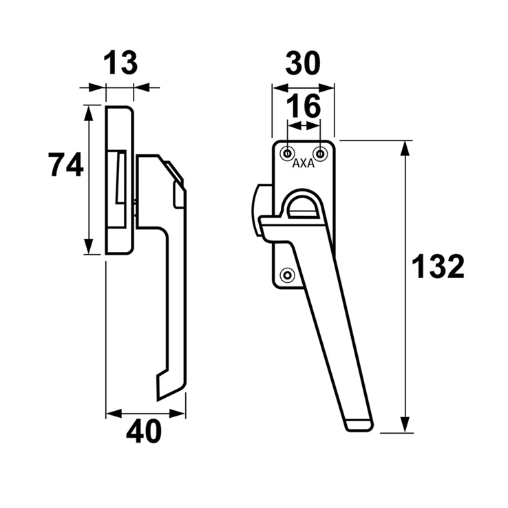 raamsluiting aluminium f2 axa