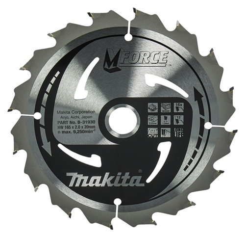 Cirkelzaagblad Hm Makita - 165X2.0X20MM 16T M-FORCE