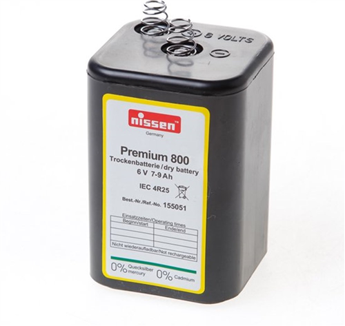 Blokbatterij Nissen - PREMIUM 800 4R25 6V