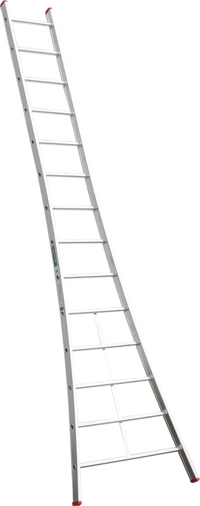 Ladder Enkel Aluminium Ongecoat Kelfort - 1X12 TREDEN / UITGEBOGEN BOOM