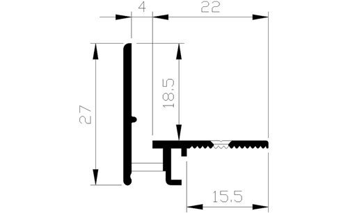 Beglazingsprofiel Aluminium Geanodiseerd - G-5V 26X27MM 6M BEWERKT VOM1