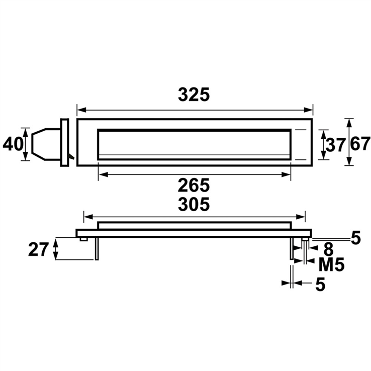 briefplaat aluminium f2 axa