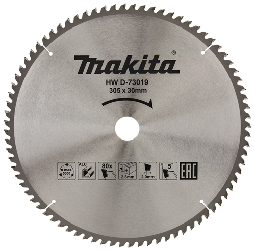 Cirkelzaagblad Hm Makita - 305X2.8X30MM 80T TCG