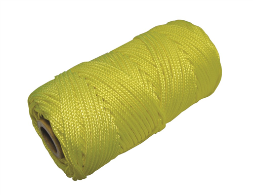 Metselkoord Nylon Gevlochten - 1.5MM  50M FLUOR GEEL