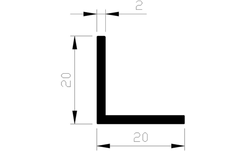 Hoekprofiel Aluminium Brute - 20X20X2.0MM 3M