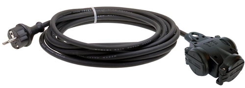 Verdeelblok Rubber 3-Voudig Met Kabel - 'EITJE' 3X1.5MM2 230V IP54 10M