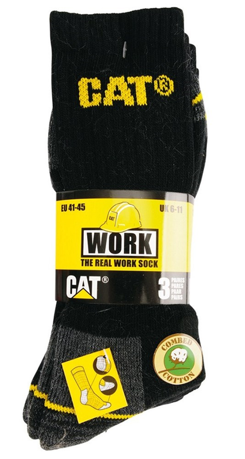 Sokken Cat Workwear - ZWART MT 46-50 SET à 3 PAAR