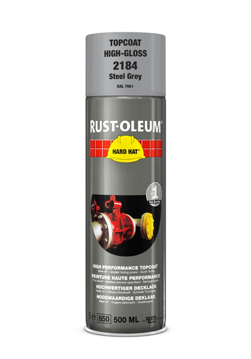 Deklaag Hardhat Rust-Oleum - 2184 500ML RAL 7001 STAALGRIJS