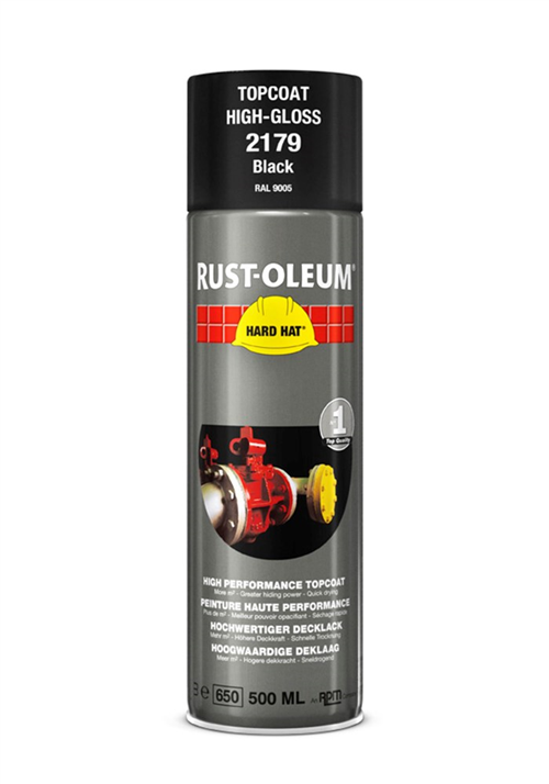 Deklaag Hardhat Rust-Oleum - 2179 500ML RAL 9005 ZWART GLANS