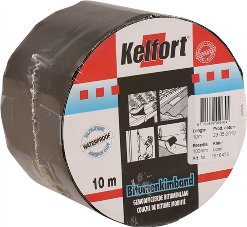 Bitumenkimband Loodkleur Kelfort - 100MM 10M