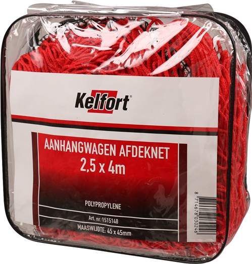 Veiligheidsnet Aanhanger Polypropyleen - 2.50X4.00M ROOD