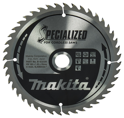 Cirkelzaagblad Hm Makita - 165X1.45X20MM 44T MATAFR