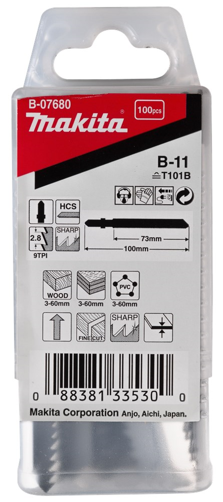 Decoupeerzaagblad Makita For Wood - B-11 T101B 100MM SET à 100 STUKS