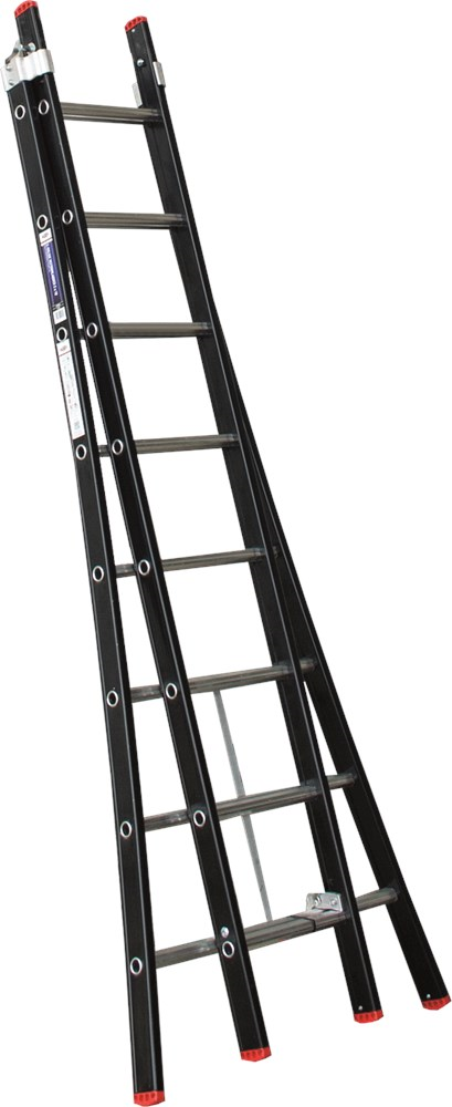 Reformladder Alu.Zwart Magnus Kelfort - 2X 8 TREDEN /GEBOGEN BOOM