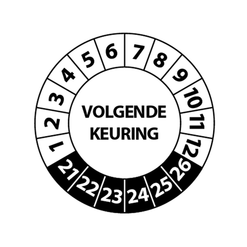 Keuringssticker - 30MM SET à 9 STUKS