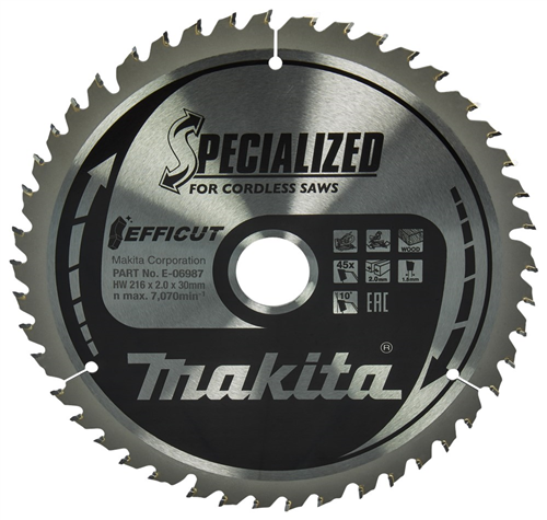 Cirkelzaagblad Hm Makita - 216X2.0X30MM 45T ATBR