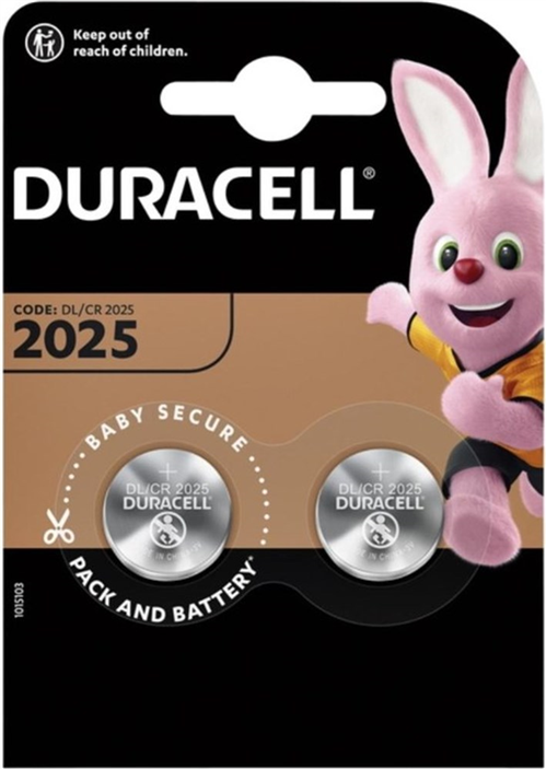 Batterij Knoopcel Duracell - CR2025 3V SET à 2 STUKS