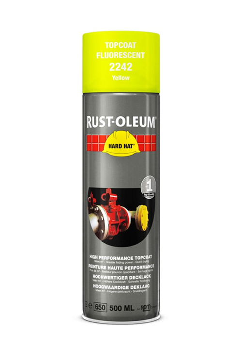 Deklaag Hardhat Rust-Oleum - 2242 500ML FLUOR GEEL