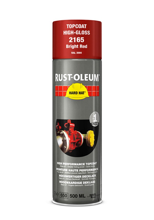 Deklaag Hardhat Rust-Oleum - 2165 500ML RAL 3000 HELDERROOD