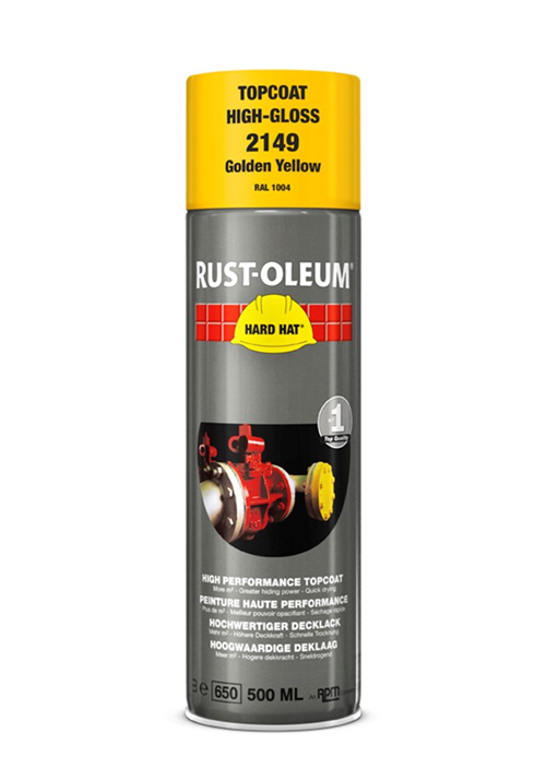 Deklaag Hardhat Rust-Oleum - 2149 500ML RAL 1004 GOUDGEEL