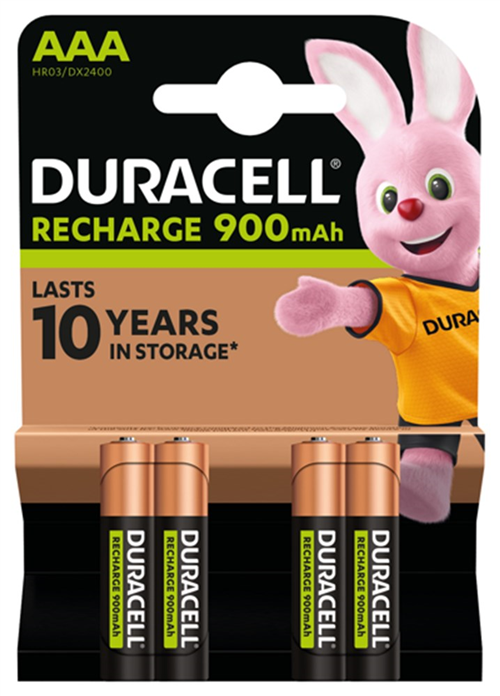 Batterijen Oplaadbaar Potlood Duracell - AAA HR03 1.2V SET à 4 STUKS