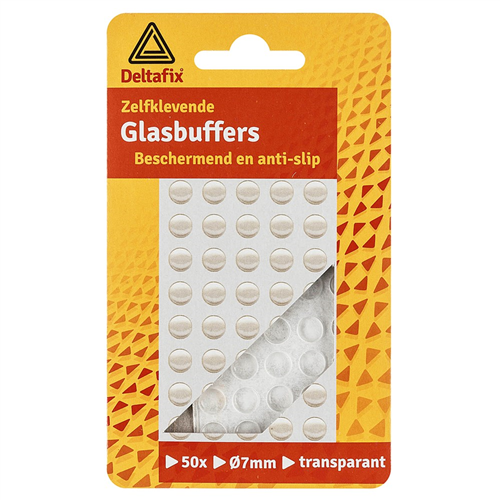 Glasbuffer Deltafix - 7MM TRANSPARANT SET à 50 STUKS