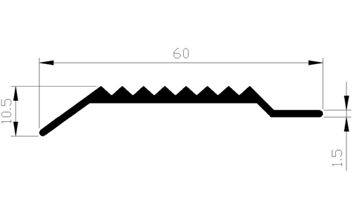 Loodknelstrip Aluminium Brute - 60X10.5MM 2.5M