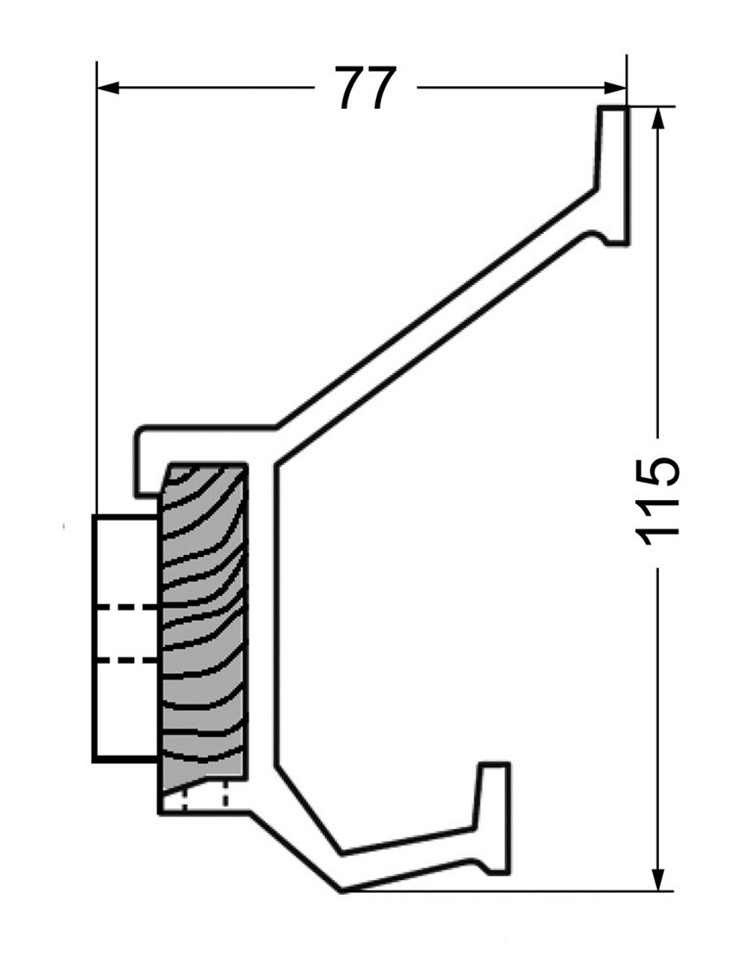 kapstok aluminium f1/eikenhout hermeta