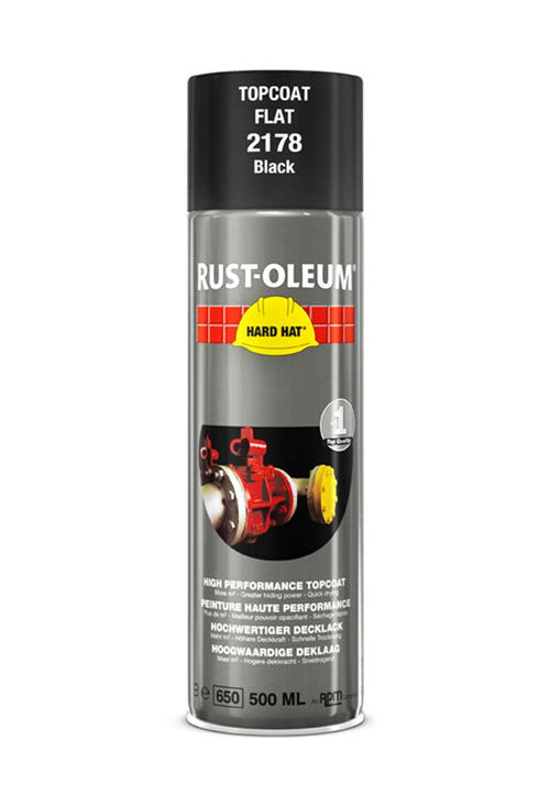 Deklaag Hardhat Rust-Oleum - 2178 500ML ZWART MAT