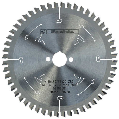 Cirkelzaagblad Hm Stehle - 160X2.2X20MM 52TRFN-FA
