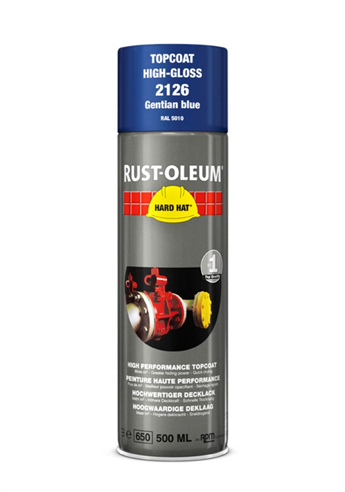 Deklaag Hardhat Rust-Oleum - 2126 500ML RAL 5010 GENTIAANBLAUW