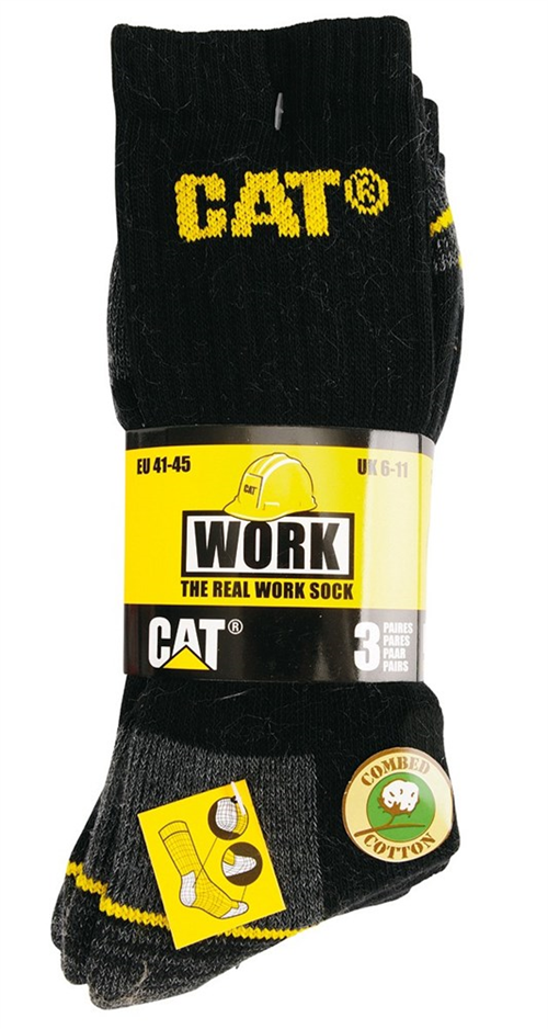 Sokken Cat Workwear - ZWART MT 41-45 SET à 3 PAAR