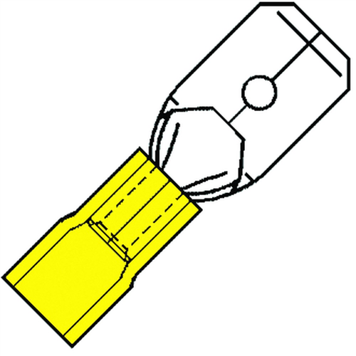 Kabelschoen Vlaksteker Geisoleerd Geel - 6.3X0.8MM  4.0-6.0MM2