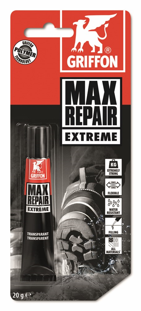 Reparatielijm Universeel Griffon - MAX REPAIR EXTREME 20G TRANSP.