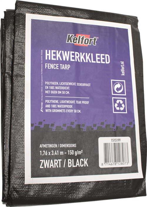 Bouwhekzeil Kelfort - 1760X3410MM ZWART