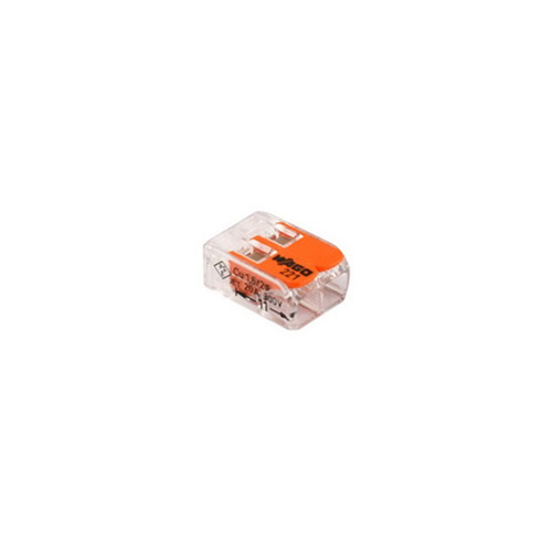 Lasklem 2-Voudig Transparant/Oranje Wago - 221-412  0.2-4MM2