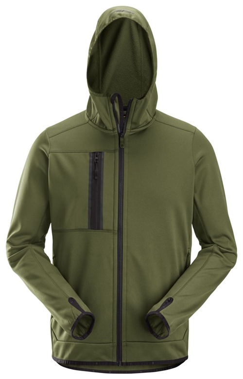 Fleece Hoodie Snickers - 8058 KHAKI GROEN XS