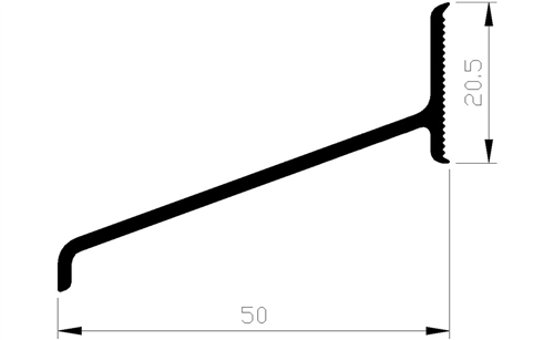 Lekdorpelprofiel Aluminium Brute - 50X21MM 5M