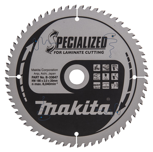 Cirkelzaagblad Hm Makita - 190X2.0X0MM 60T TCG