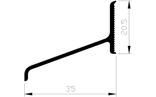 Lekdorpelprofiel Aluminium Brute - 35X12MM 2.5M