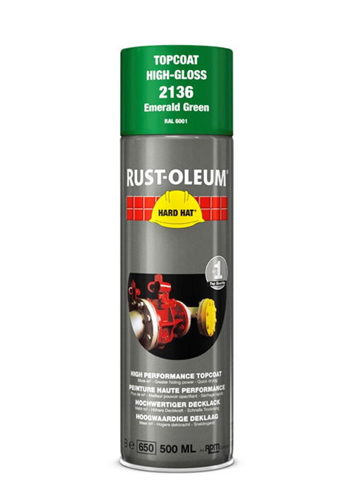 Deklaag Hardhat Rust-Oleum - 2136 500ML RAL 6001 SMARAGDGROEN