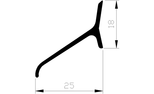 Lekdorpelprofiel Aluminium Brute - 25X18MM 2.5M