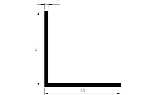 Hoekprofiel Aluminium Brute - 60X60X3.0MM 3M